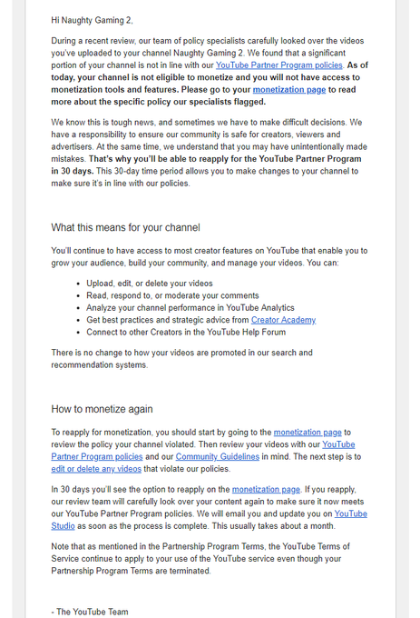 1. So @YouTubeGaming decided to demonetise my whole YouTube channel for "reused content" contacted Partner<a class="tags" target="_blank" title="On Twitter" href="/?out=eyJ0eXAiOiJKV1QiLCJhbGciOiJIUzUxMiJ9.eyJpYXQiOjE3MjE5NTYxMjAsImlzcyI6InR3cG9ybnN0YXJzLmNvbSIsIm5iZiI6MTcyMTk1NjEyMCwiZXhwIjoxNzUzNDkyMTIwLCJyZWRpcmVjdF91cmwiOiJodHRwczovL3R3aXR0ZXIuY29tL1lvdVR1YmVHYW1pbmcifQ.2r0z3GdZk4vD7Sg3tW3YwzM_UCGrzdd7YjpK2L7LPnc8i2dLMHxXHcBB42cTuFMsnzbuOMQQ0vFpATtFs_X2dw">@YouTubeGaming</a><a href="/tag/dragonsdogma2"class="tags"><span>#dragonsdogma2</span></a>