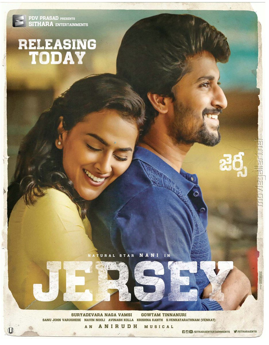 After a long time a feel good movie .#JERSEY # very happy Nani ji......
<a href="/NameisNani/">Nani</a> 
@studiophoto_pdv 
<a href="/SitharaEnts/">Sithara Entertainments</a>