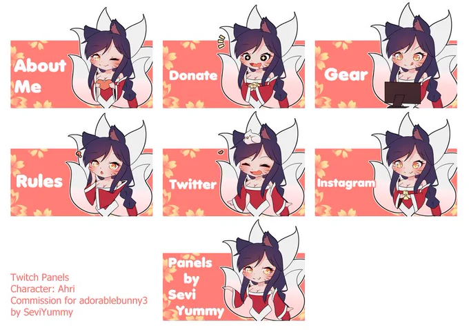 [COMMISSION] Twitch Panels for adorablebunny3 