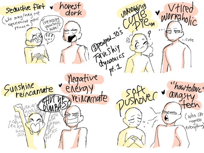 My fave ship dynamics (drawn in a car) pt. 1/?? 