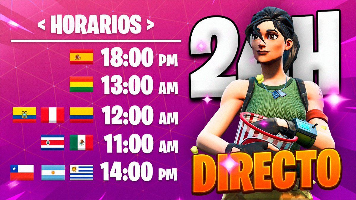 limpiar Ventana mundial Correspondiente Ampeter on Twitter: "En unas horas comenzaremos el 24 horas de FORTNITE;  Estará todo el Escuadrón Salchichón en Directo. Jugando Fortnite. 24 horas  seguidas. Aquí os dejo ya el enlace al directo