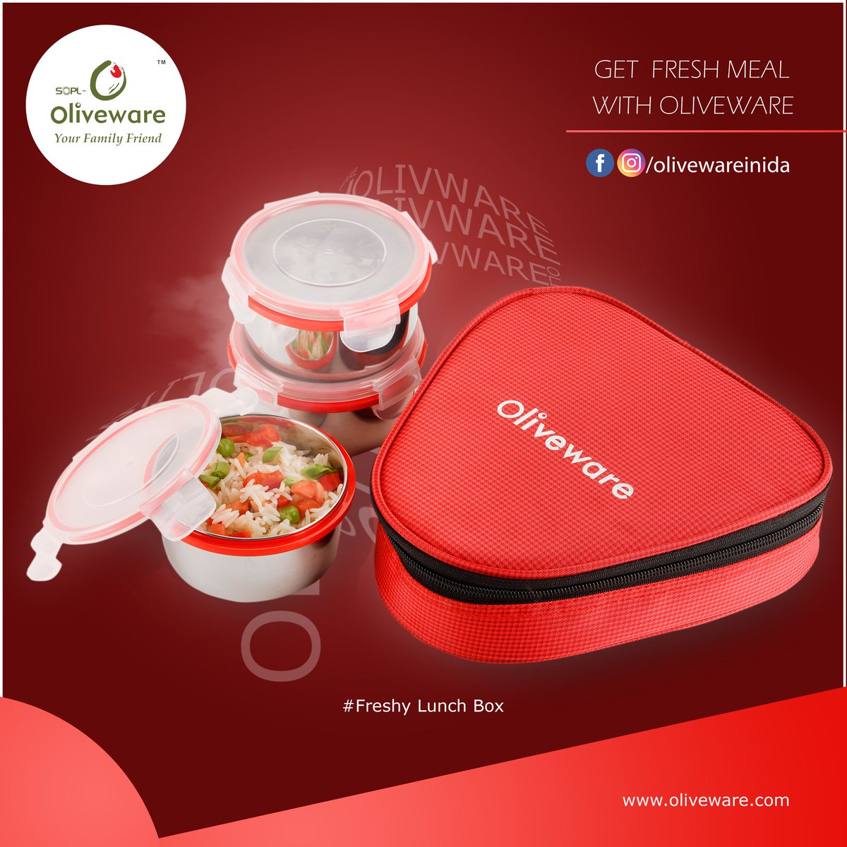 olivewareindia's tweet photo. Try our Oliveware Freshy Lunch box with 3 stainless steel containers that keeps your comfort food fresh long lasting. Available in presentable Colors. 

#technology #foodgasm #innovation #kitchen #instafood #livehealthy #enviormentfriendly #fitness #health #design #hungriness https://t.co/7ZqEuAjXkr