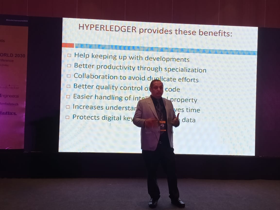 It was a nice session by <a href="/automationnext/">Ritesh Modi</a>. <a href="/navdeepgarg/">Navdeep garg 🔝with ❤️</a> on stage now interacting with #BlockchainWorld2030 attendees about #Hyperledger #Fabric. blockchainworld2030.com #Blockchain. 
   cc: <a href="/lalitbansal81/">Lalit Bansal</a> <a href="/mcbeniwal/">Mahesh Chand</a>
