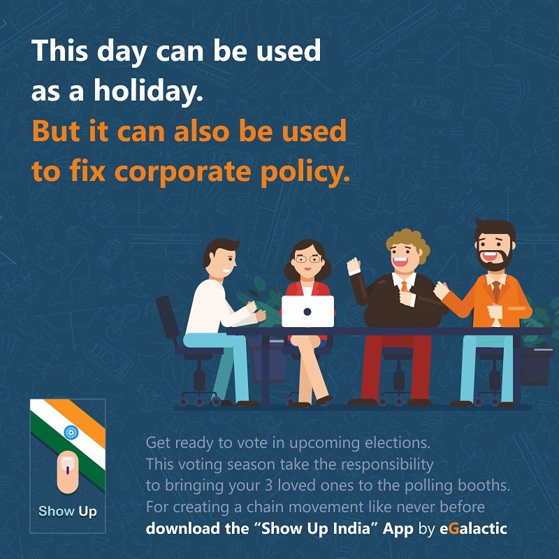 ShowUpIndia's tweet photo. Voting can only make change in the democracy.This election bring 3 more people to vote with you.
Download the "Show Up India" app.
Android - https://t.co/Lsc5GBx5go
 IOS-  https://t.co/xNxgE1fFO8

#loksabhaelections2019 #elections #change #bjp #congress #worldpolitics #trending https://t.co/n7s0V7MWuG