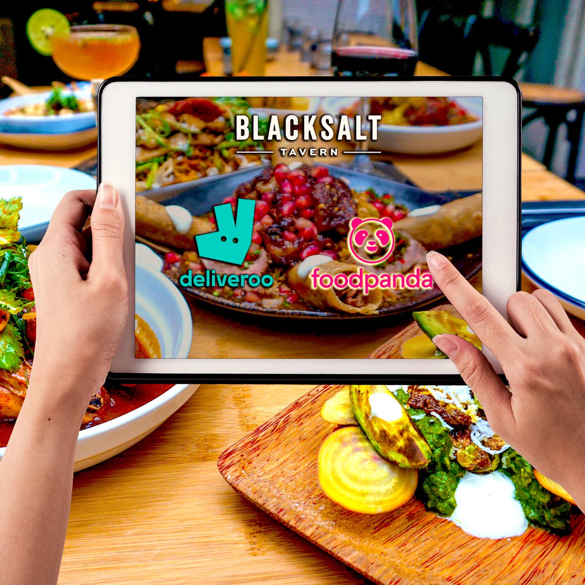 blacksalthk's tweet photo. BlackSalt Tavern Now Delivers!

Get your favorite BlackSalt dishes delivered right to you. Simply place your online order anytime from 6pm thru Foodpanda (https://t.co/kn8gbxd0ZH) or Deliveroo (https://t.co/vCcqwJZ4CA).

For takeout/catering, call 3702-1237 or WhatsApp 5173-3058. https://t.co/RI1zvM7cbd