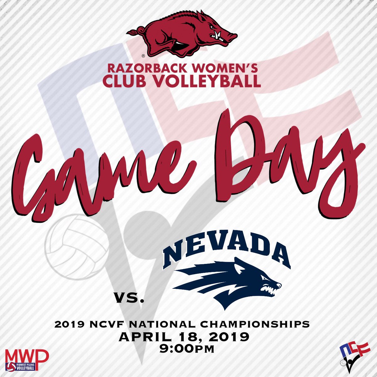 razorbackwcvb's tweet photo. 🐗 vs. Nevada
⏰ 9:00pm
🏢 Colorado Convention Center
📍 Denver, CO
#RazorbacksRising #RazorbackWCVB #NCVFNationals https://t.co/jvqhCoYOGI