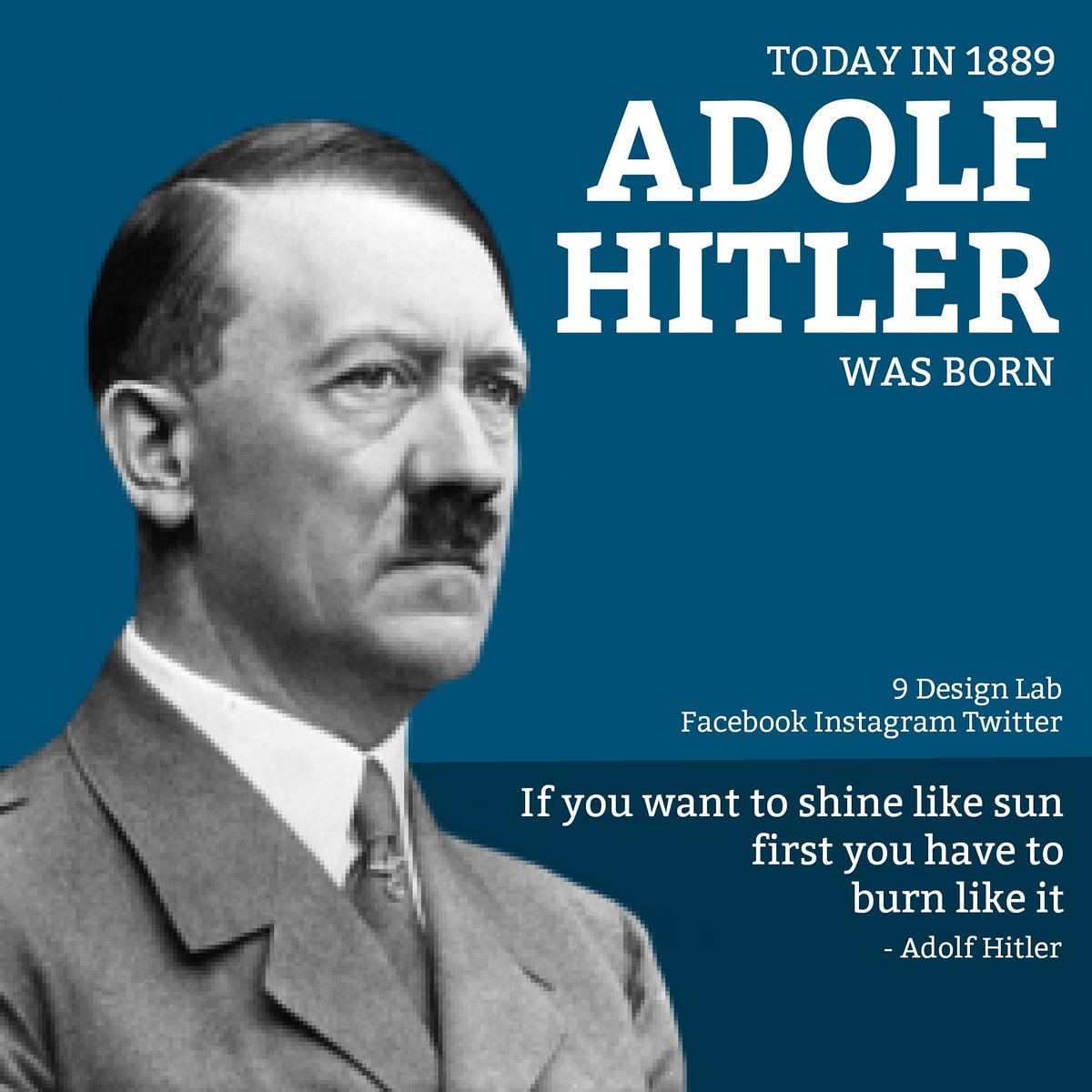 9DesignLab1's tweet image. #AdolfHitler #Birthday #Germany