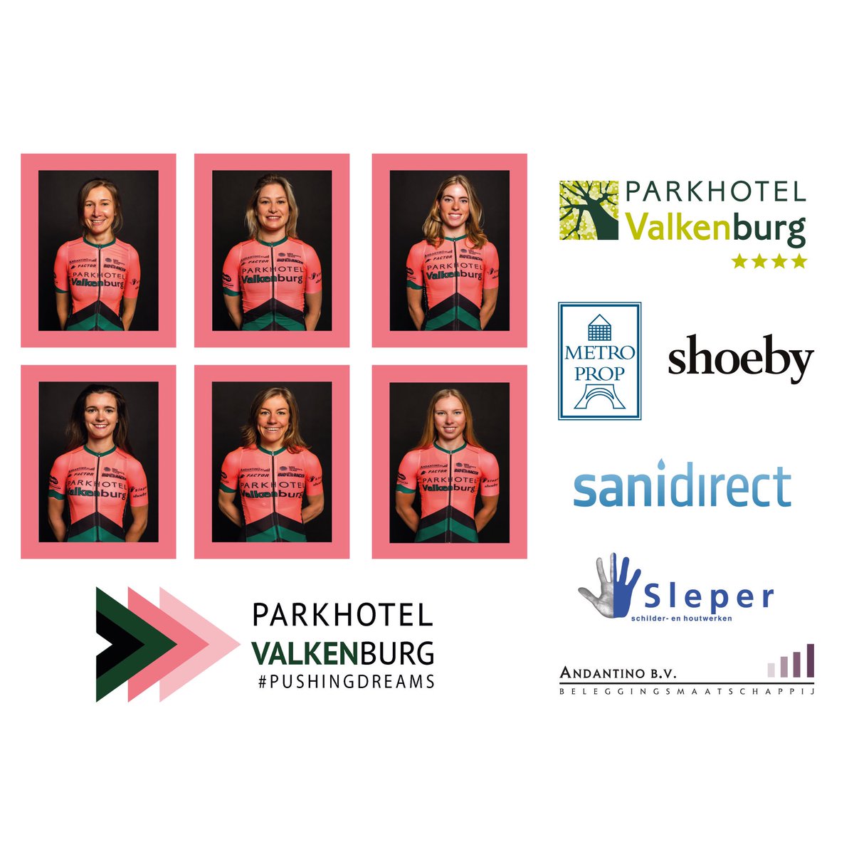 Our selection for the Amstel Gold Race 🌟☀️:
<a href="/SofieDeVuyst/">Sofie De Vuyst</a> 
<a href="/RoxaneKnetemann/">Roxane Knetemann</a> 
<a href="/demivollering/">Demi Vollering</a> 
<a href="/NBuysman/">Nina Buijsman</a> 
<a href="/BelledeGast/">Belle de Gast</a> 
<a href="/lorenawiebes/">Lorena Wiebes</a> 
#pushingdreams #onedirection #parkhotelvalkenburg #womencycling #worldtour #wwt #race