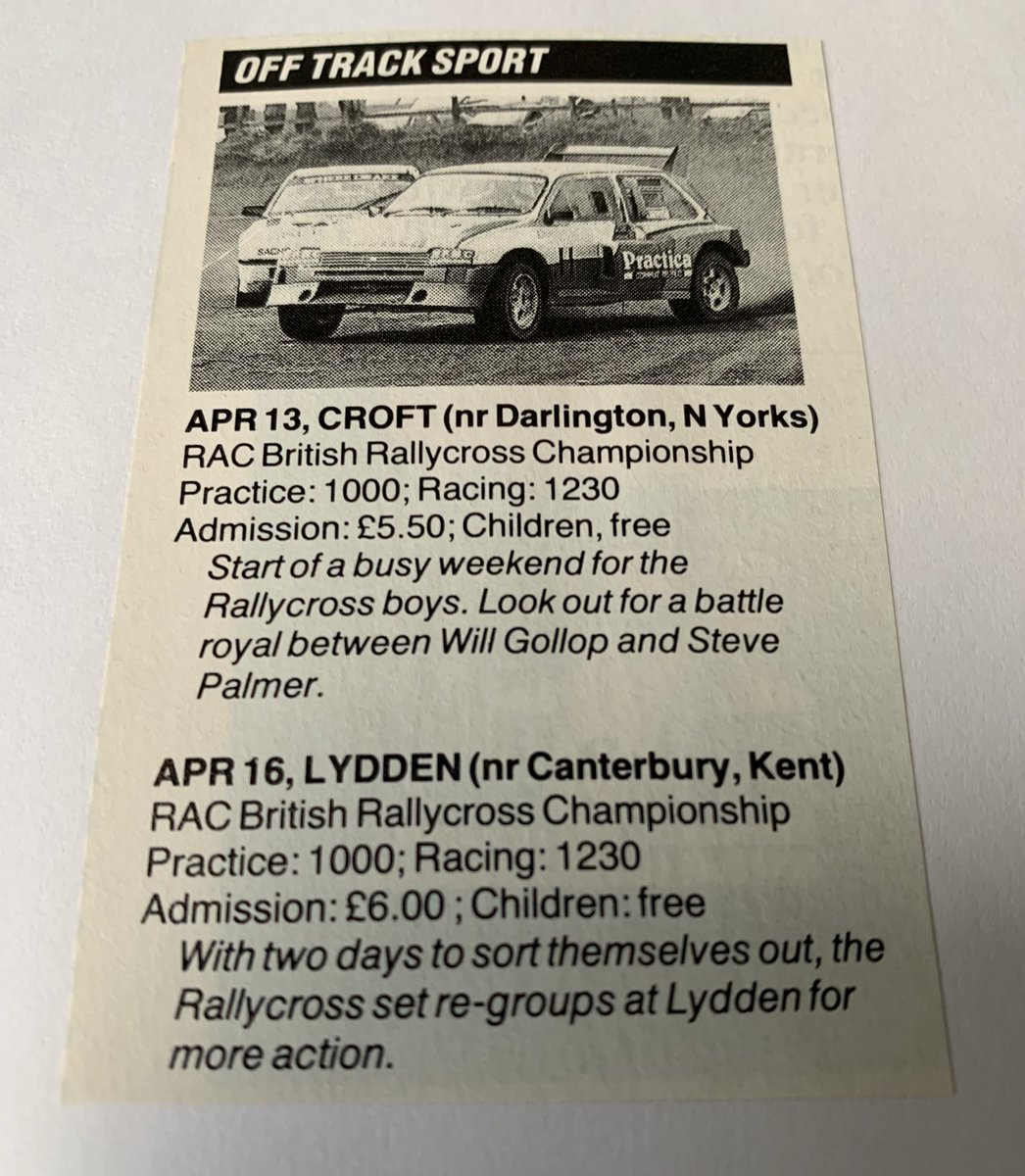 There’s @BritishRallyx round two at <a href="/LyddenHill/">Lydden Hill Race Circuit</a> on Monday.
Back in 1990 Easter was busier for the #BritishRX crowd with Croft on Good Friday and Lydden on Easter Monday.
Will Gollop and Steve Palmer took a win each.
#rallycross
