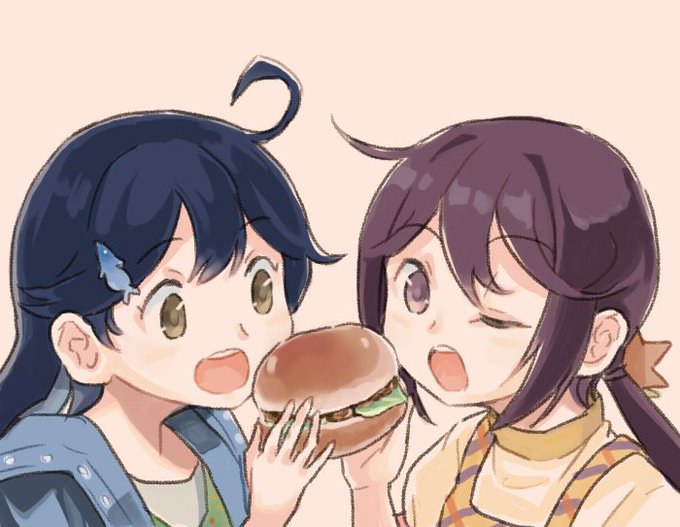 「ハンバーガー 上半身」のTwitter画像/イラスト(古い順)