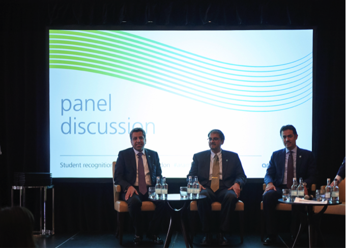 Aramco_Europe's tweet photo. Senior VP Muhammad Al-Saggaf + General Manager Faisal Al-Hajji join #Aramco students in London/Manchester during an academic visit to UK. SVP highlighted importance of critical thinking and keeping up-to-date with tech developments - preparing for Industry 4.0 in their studies. https://t.co/Z3PMa8qAcN
