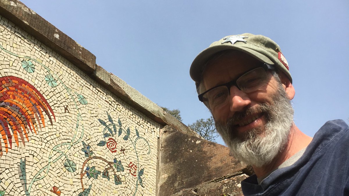 Installing the <a href="/Kirkennan/">Kirkennan Estate</a> walled garden #mosaic with the help of the cool, calm and brilliant Chris.