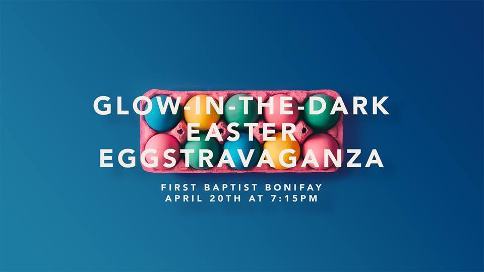 FBBonifay's tweet photo. We invite everyone to join us at 7:15pm for our Glow-in-the-Dark Easter Eggstravaganza. We look forward to seeing you tonight! https://t.co/G8KtwAgLMY