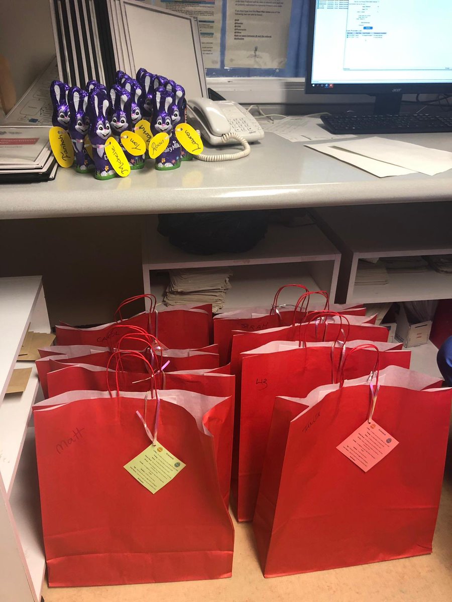 wishydocs's tweet photo. Looks like Easter bunny went to @CrosshouseED, got some ideas and came back with presents for our docs! #happyEaster2019 #HappyEaster #BeKind #EDWellness #EasterBankHoliday #LoveUrWork https://t.co/WWwrkxZywZ