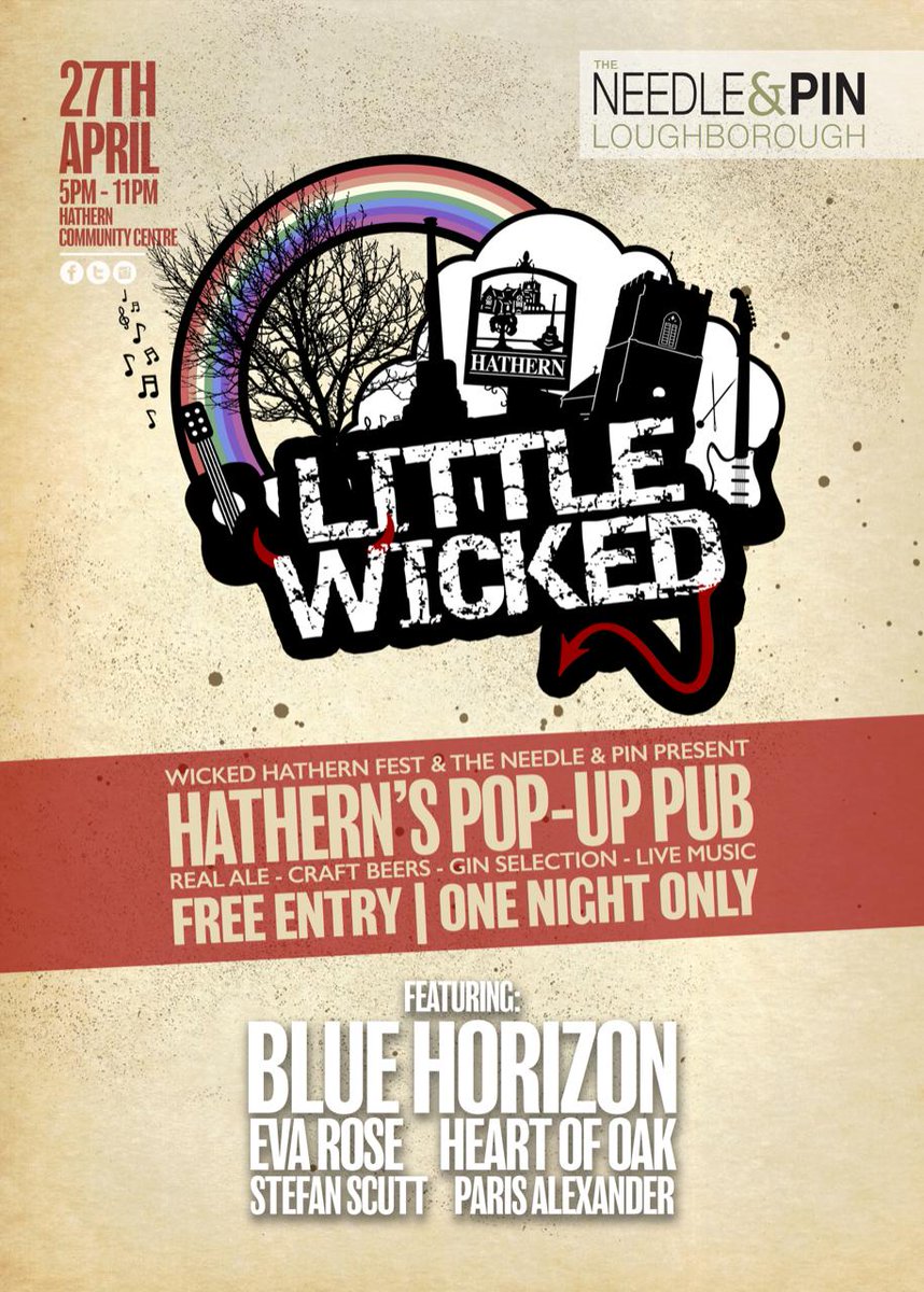 Join us next weekend for FREE live music!

Little Wicked, a one night only pop up pub in Hathern!
