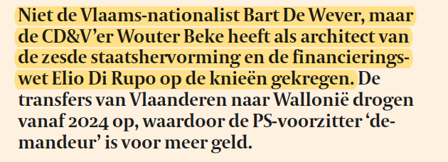 wbeke's tweet photo. Ik heb nooit aan politiek gedaan om anderen op de knieën te krijgen. Wel mooi dat nu duidelijk wordt dat toenmalige kritiek op financieringswet hoop zever was. Het levert meer op door aan tafel keihard te onderhandelen, dan te gaan lopen. #dewegvooruit https://t.co/phWUN5Avle