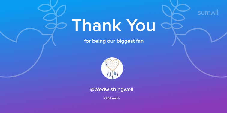 Our biggest fans this week: <a href="/Wedwishingwell/">Wedding Wishing Well</a>. Thank you! via sumall.com/thankyou?utm_s…
