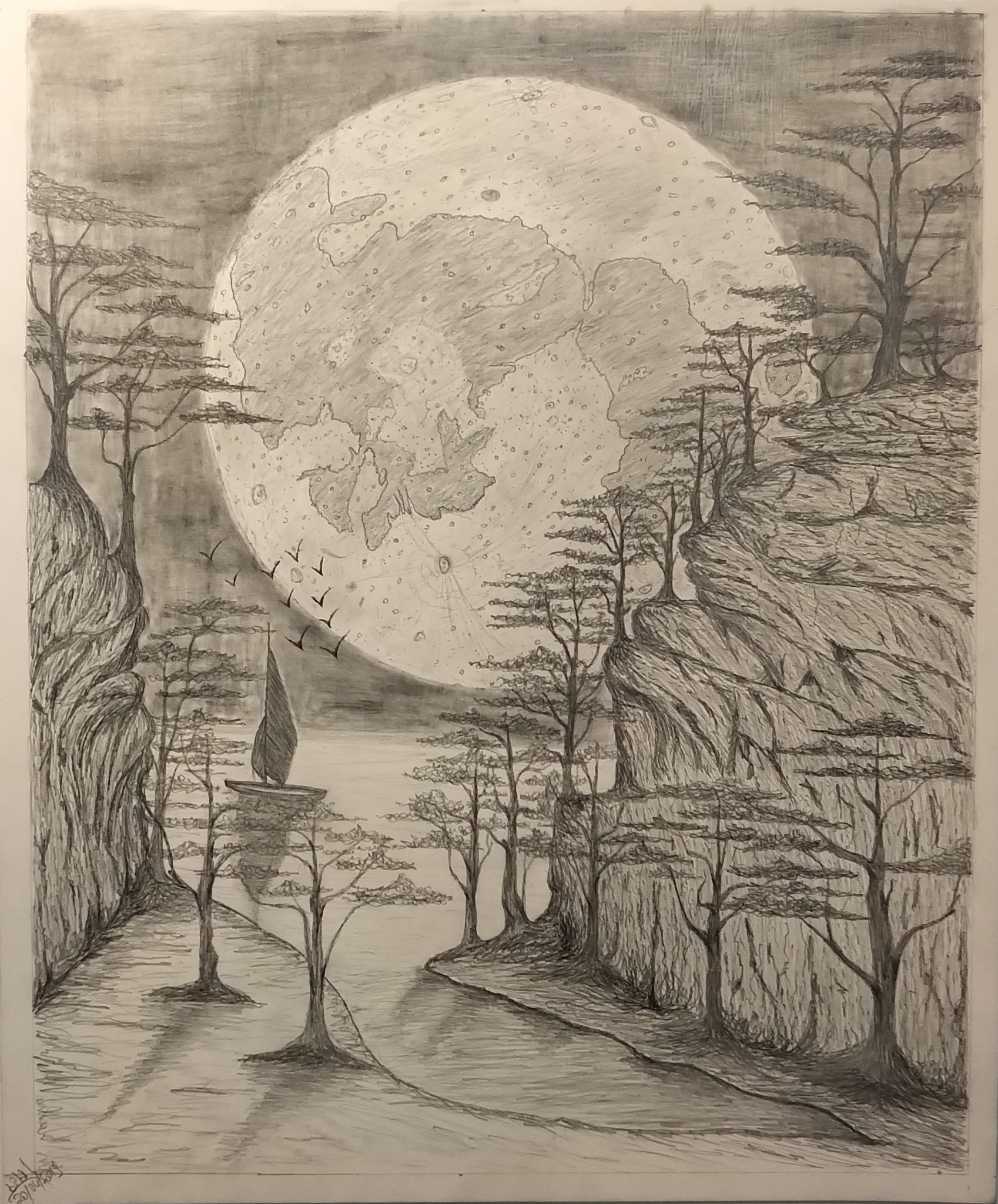 Dreaming on the Moon Pencil Sketch by PencilBeatsPaper on DeviantArt