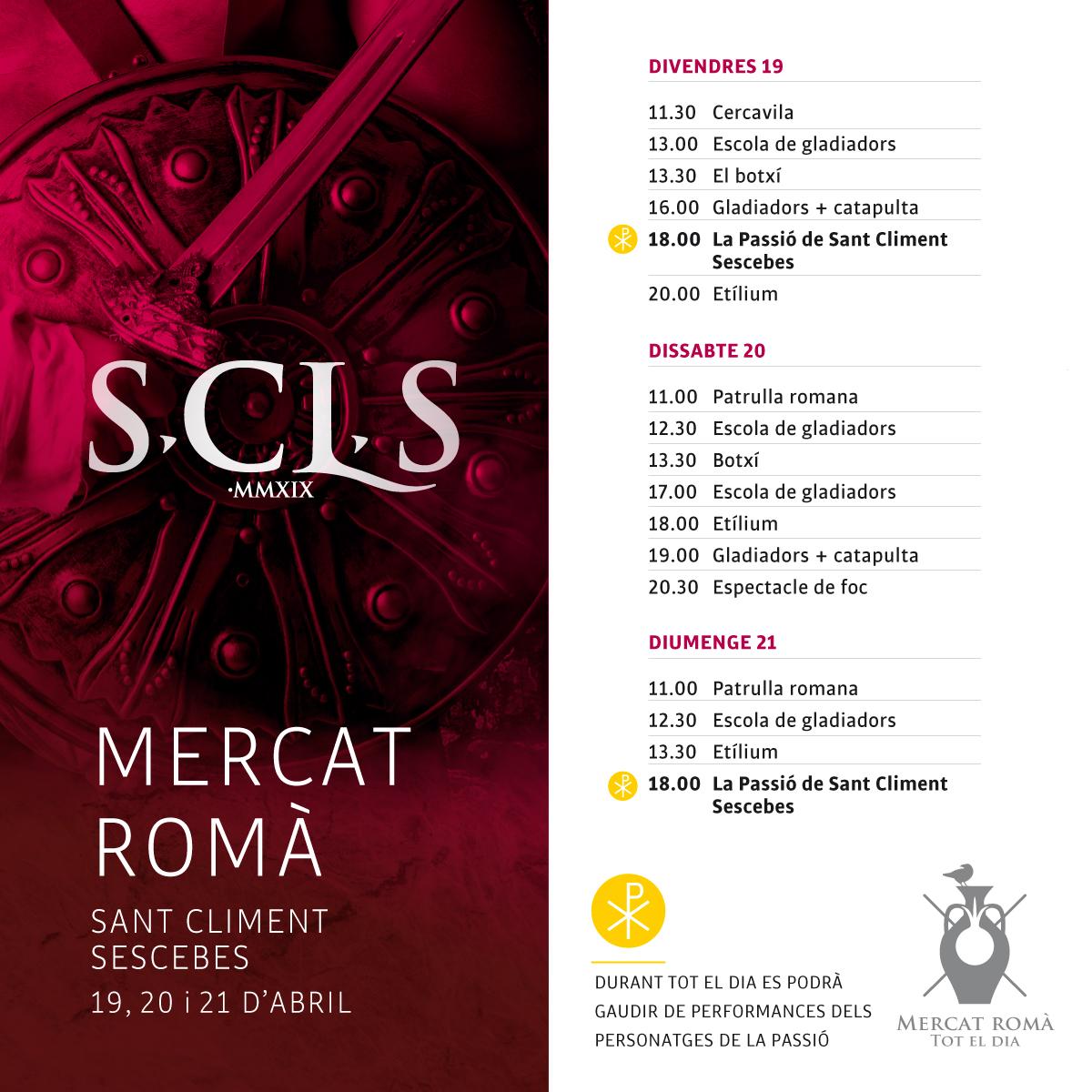 📣 Sant Climent Sescebes,⚔️🛡️
 🔴Mercat Romà  tot el dia🔴 
19, 20 i 21 d'abril 2.019
#altemporda #Girona