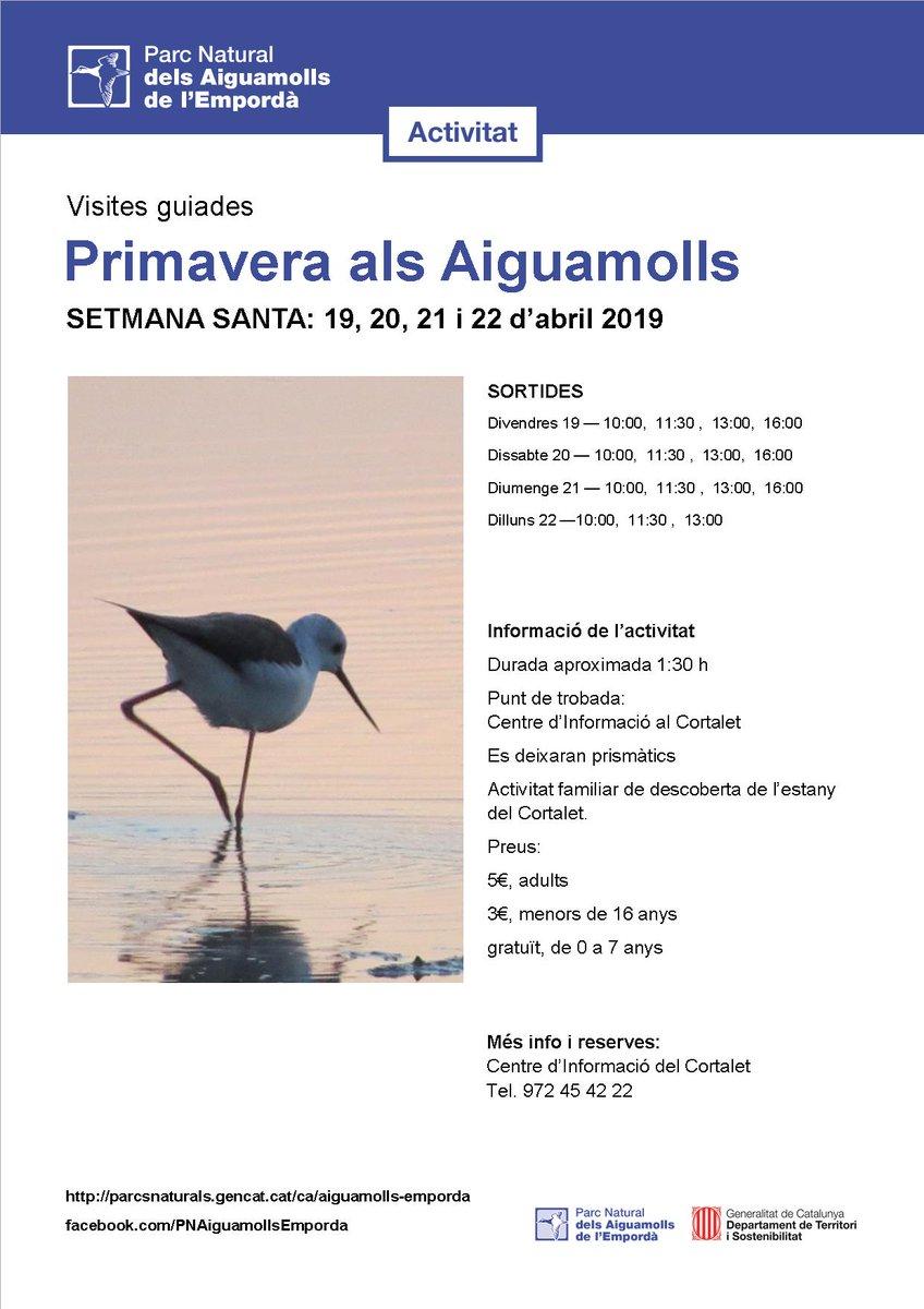 📢 Visites guiades al Parc Natural dels Aiguamolls🐦🌿🐿️🦉🦜 de l'Empordà
19, 20, 21 i 22 abril. 
#altemporda #Girona #Emporda