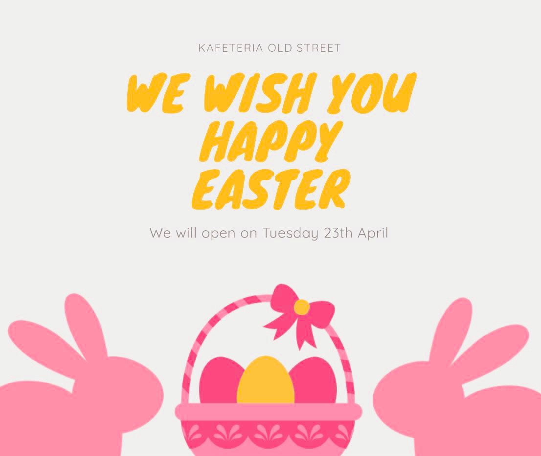 Kafeteriaoldst's tweet photo. Happy easter to everyone from #kafeteriaoldstreet https://t.co/V63u2e8QU0