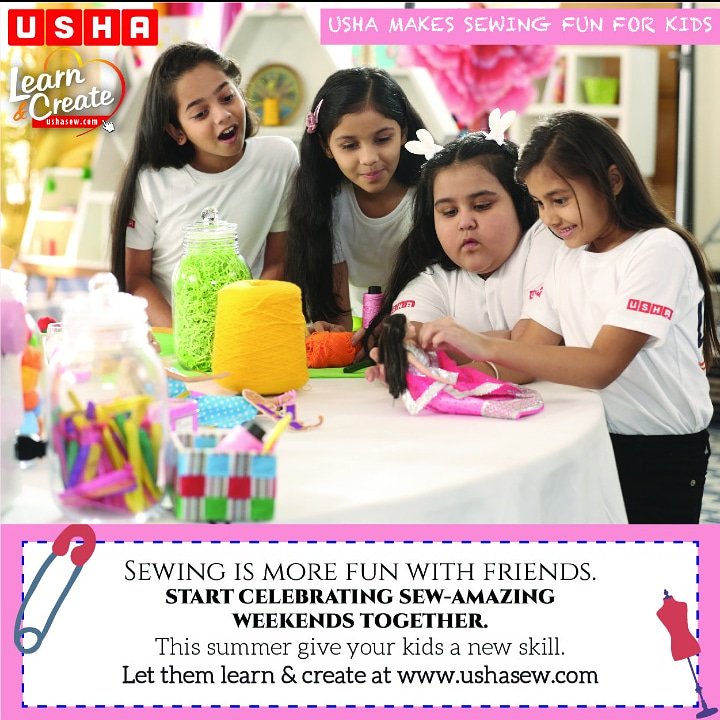 ushasewofficial's tweet photo. This Summer get all your kid's friends over and let them learn Sewing together.
Learn Sewing at https://t.co/Epk6Ghqhns
#UshaSew #UshaSewingMachine #LearnAndCreate #SummerHobby #ANewSkill #LearnSewing #HotSummerDays #VacationHobbies #SkillforBoys #SkillforGirls https://t.co/GDwe07hVYu