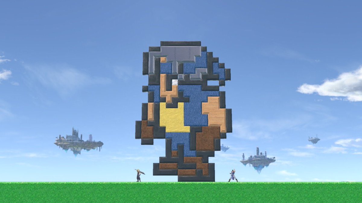 Lionet_Soldier's tweet photo. スマブラSPのステージ作りの練習を兼ねて自分の好きなFF6のロックのドット絵を描いてみた
思ったよりステージ容量がシビアで完璧な再現とはいかなかったけど、想像以上に色々な事が出来るので凄く楽しい！
#スマブラSP https://t.co/TpyUwo4o8J