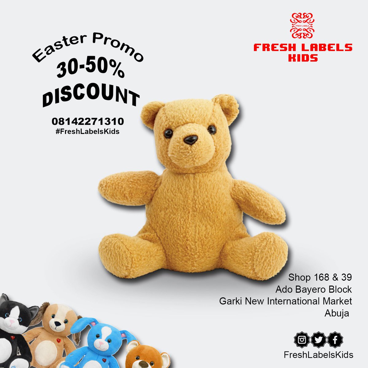 FreshLabelsKids's tweet image. IN THIS SEASON OF EASTER
What's your plans for kids this Easter?
We've got a lots of kids items.
visit our office and pick stuffs for your children.
Check our bio for all information.
#FreshLabelsKids
#AbujaPlayGround
#AbujaTwitterCommunity
#SocialAbujaMarket
#Easter
#Shopping