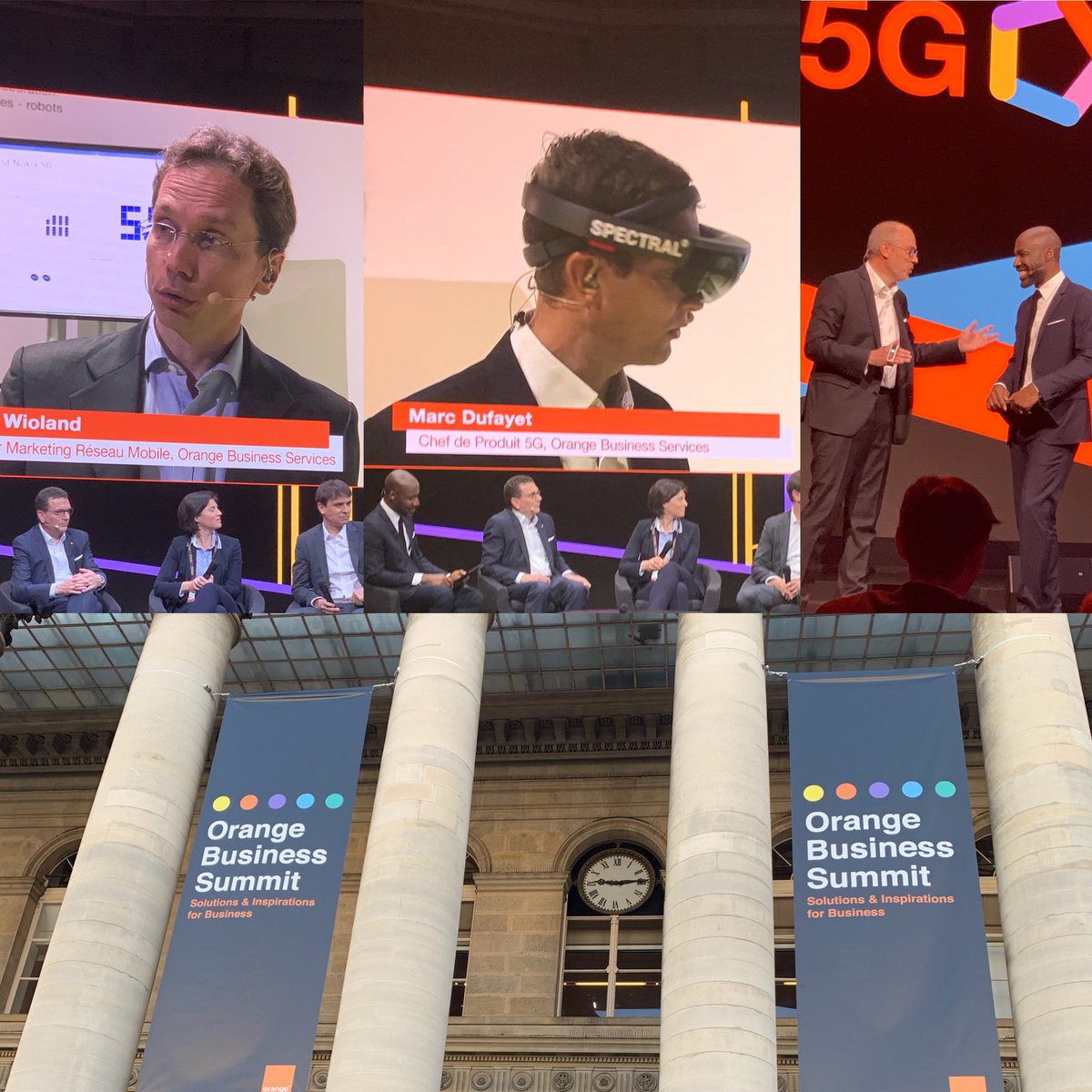davpicard's tweet image. Marc ce masque #HoloLens te va comme un gant 😉 Durant l’#OBSummit @olivier_wd et @marc_dufayet n’étaient vraiment pas avares de solutions #5G pour les professionnels. Bravo messieurs 👏👍 #proudtobeorange #VR #VitualReality #AR #AugmentedReality #MixedRealityy