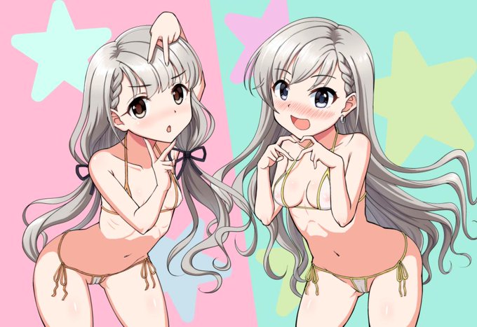 めっちゃ健全な絵を描いてしまった。反省している。
#デレステマイクロビキニ部
#久川颯
#久川凪 