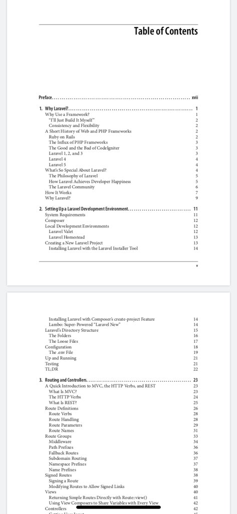 swyx's tweet image. got a copy of @stauffermatt’s new #laravelupandrunning and boy this is comprehensive!! a lot of good stuff here but i am particularly looking forward to the queues and scheduling chapter, it is so valuable. *this* is what it means to be a framework!