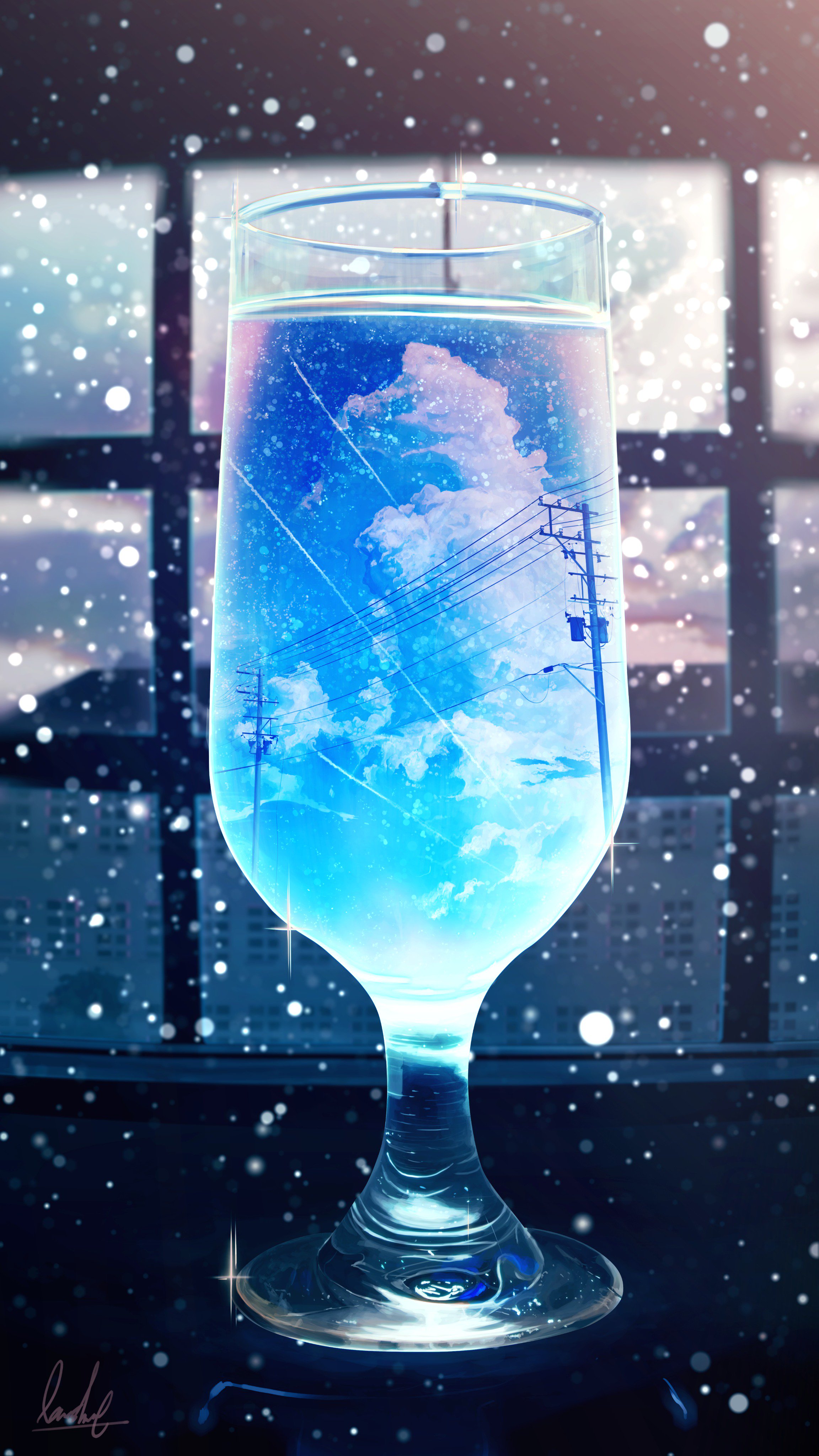 Banishment 空を閉じ込めたカクテルのイラストです T Co C3wcekorul Twitter