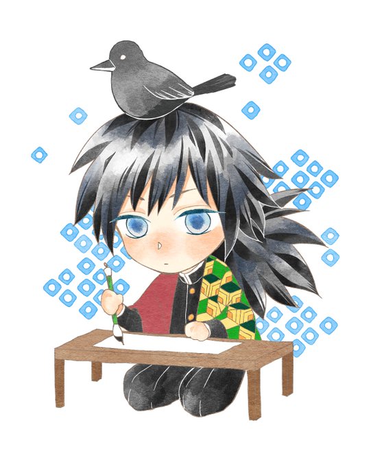 月勳さんがTwitterに投稿した冨岡義勇(鬼滅の刃)のイラスト。