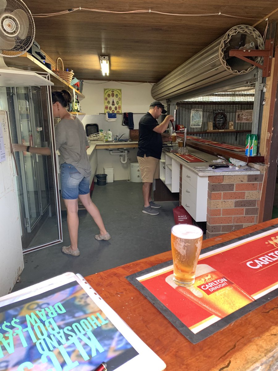 charlesdavis75's tweet photo. After a busy morning supporting Lib and chasing the little #CharliesAngels I thought I deserved a refreshing cold ale from the log cabin at the #KerangOpen Cheers #EasterWeekend2019 https://t.co/iXuUPxQlm2