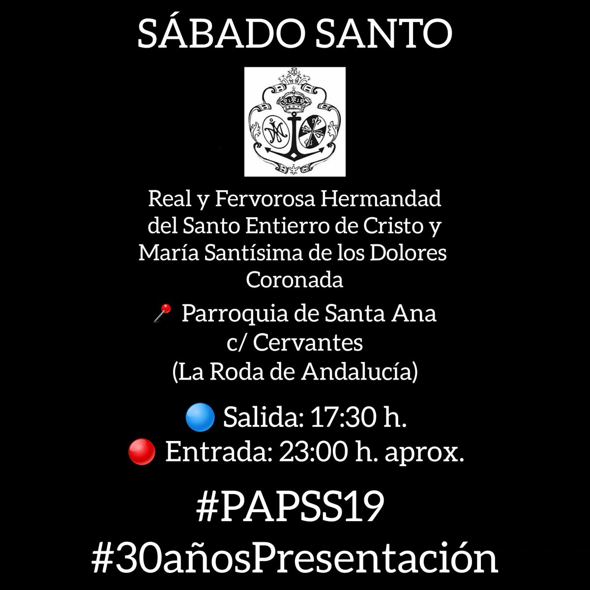 BpresentacionAP's tweet photo. |SÁBADO SANTO|
🔴 Santo Entierro de Cristo y María Santísima de los Dolores Coronada.
⭕ @VDoloresRoda
📷 RRSS Hermandad.
#PAPSS19 #30añosPresentación #SSantaLaRoda19 #LaRodadeAndalucía https://t.co/TYFDnXRqbp