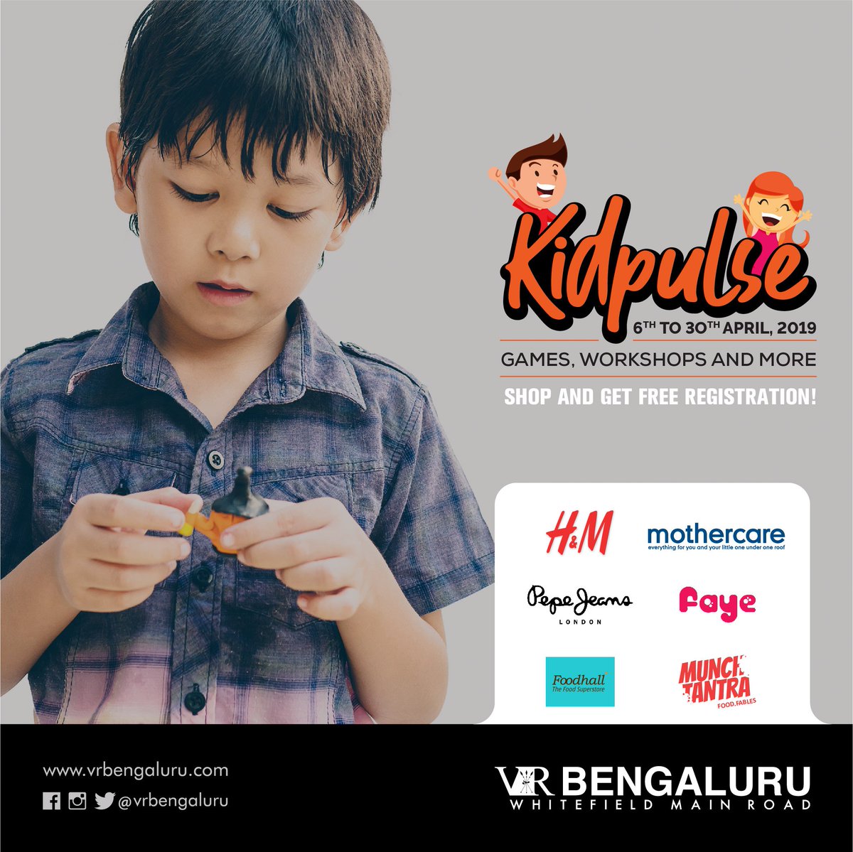 VRBengaluru's tweet photo. Get your kids’ brains buzzing with special #BookReading sessions and an exclusive #Aviation and #FlightScience workshop at #Kidpulse. Now enjoy special discounts on registration fees when you shop from select #food and #fashion brands at #VRBengaluru
#SummerCamp #KidsActivities https://t.co/VLFsw9LKG2