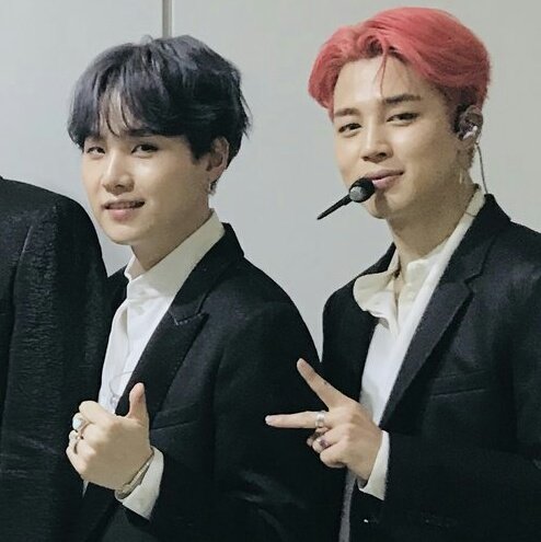 The beginning of beautiful backstage photos together  #yoonmin