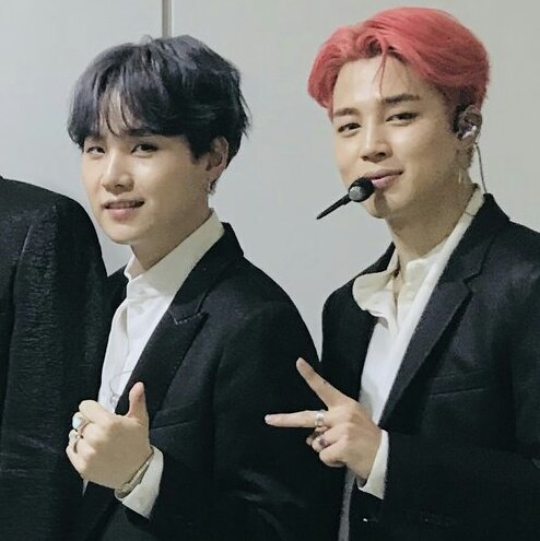 The beginning of beautiful backstage photos together   #yoonmin