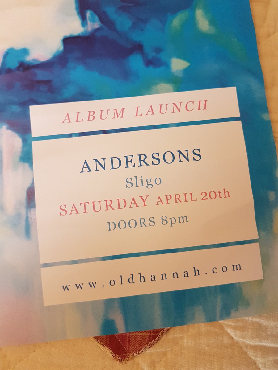 Sligo launch tonight!
Anderson's Live, Doors 8pm.
Support from Sarah Crummy.
Tickets available from eventbrite.ie/e/old-hannah-b…