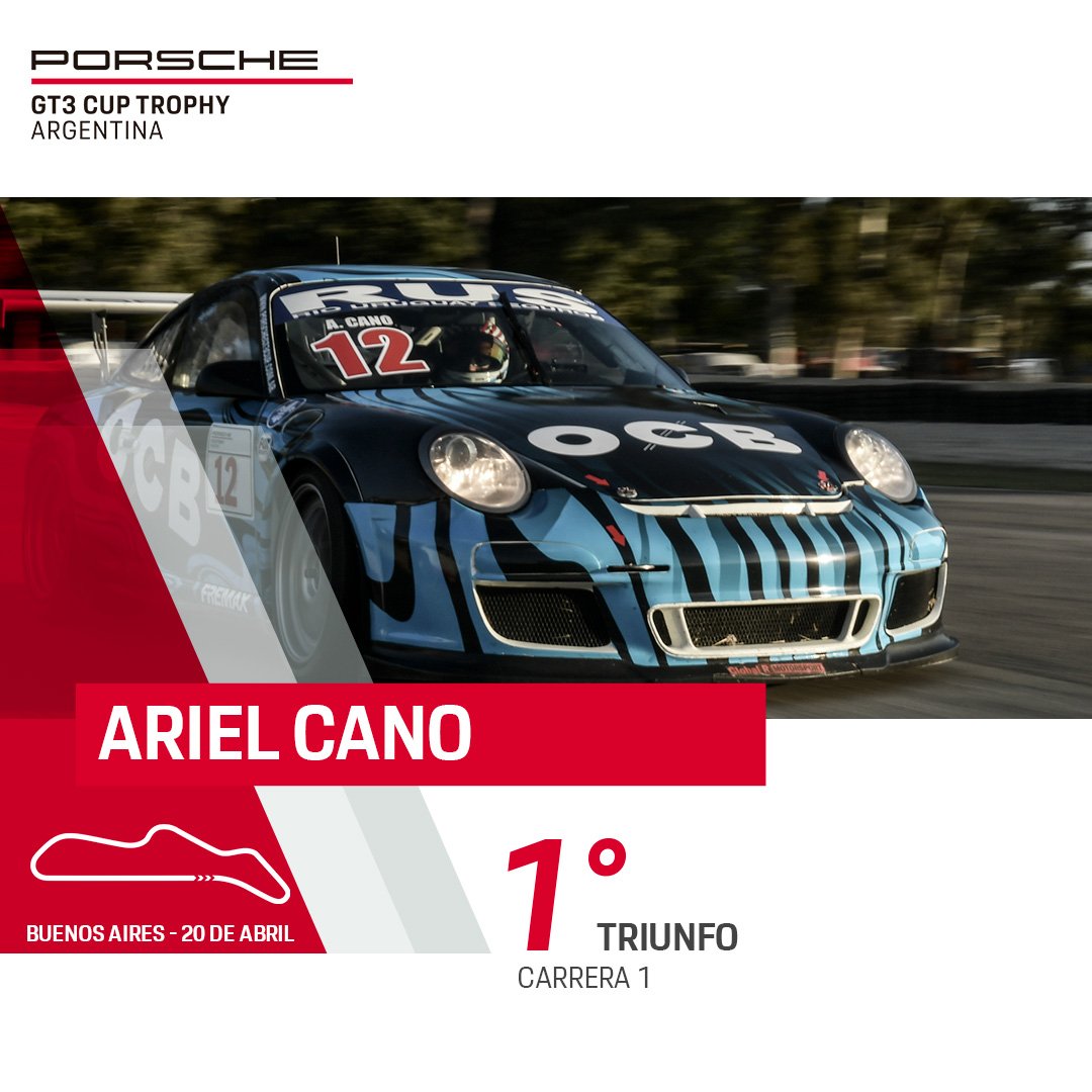 Triunfo de <a href="/canoracing/">ariel cano</a> en la Carrera 1 del #Round1 en Buenos Aires 🏆✊😃 #Porsche #PorscheMotorsport #PorscheArgentina #PasionSinLimites