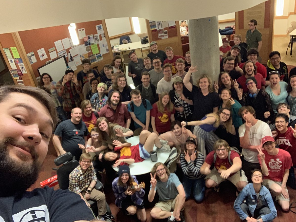 hrbumga's tweet photo. Oh? Just me and 100 of my closest friends at the University of Denver DND club!
Not only are we the largest regularly meeting club on campus, but also none of us own pocket protectors!
Love this amazing family 💖🧙🏻♀️🧜🏻♀️🧚🏻♀️
#DnDSelfie https://t.co/m3ldrCkS1v
