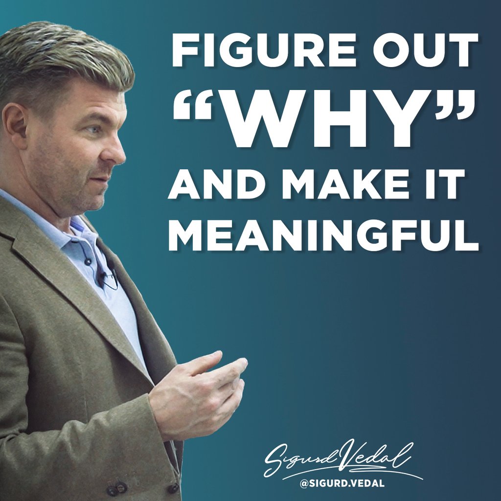 SigurdVedal's tweet photo. WHY❓❓❓....
Because that is the only way you can #keepitonehundred 💯
If there is no answer to your WHY, the HOW, WHEN, WHO and WHERE are irrelevant.
👉 Follow @Sigurdvedal
#questionoftheday #sigurdvedal #entrepreneurlifestyle #success #breaktherules https://t.co/oOpacySayx