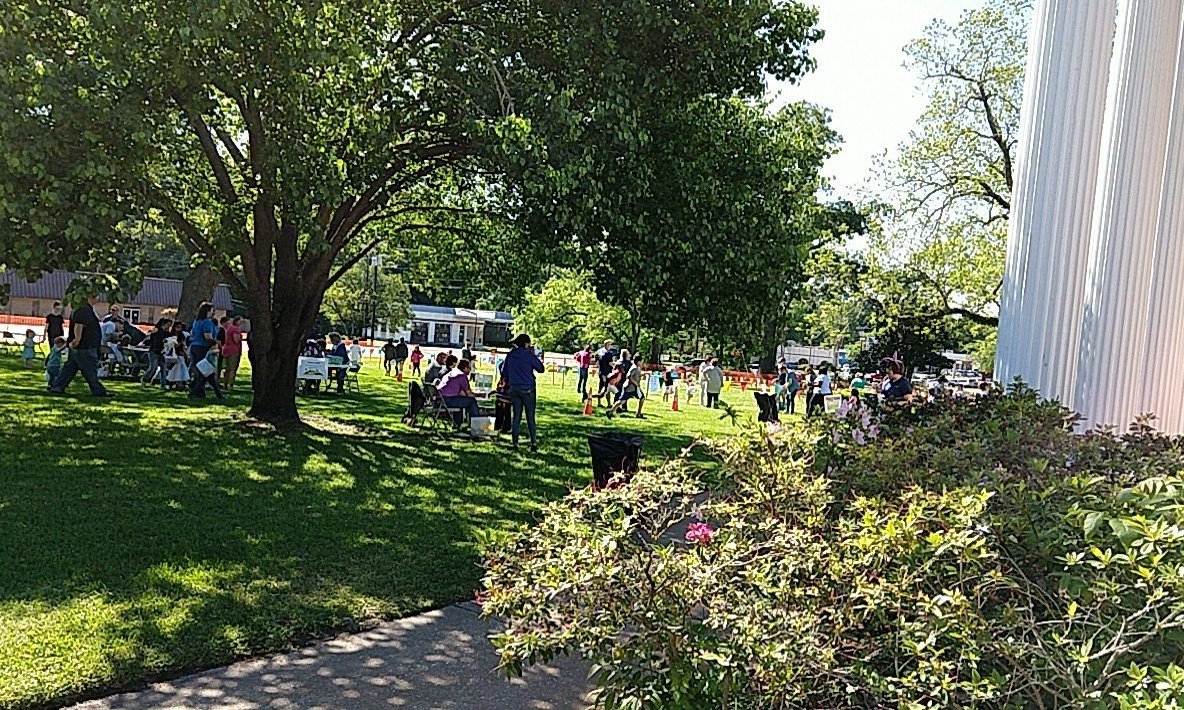 FccLufkin's tweet photo. The Easter Eggstravaganza is going strong! One hunt down, two to go. Come and join us. We're here until 11:30! Last hunt starts at 11:15. https://t.co/aJrVfcEUDa