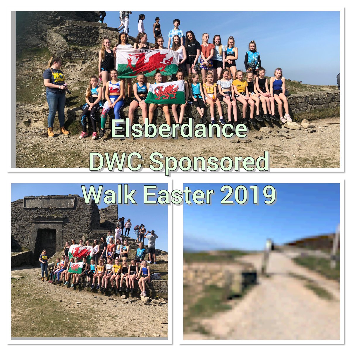 It was a warm today! Well done to everyone who danced at New Look in Broughton (thank you New Look for having us). Well done to all the mountain climbers this afternoon on our sponsored walk up Moel Fammau. Lots of sun caught!!! #dwc #teamwales #elsberdance