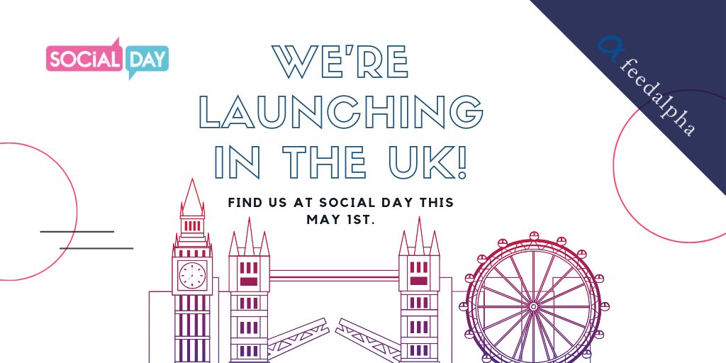 We are delighted to announce that we will be launching Feedalpha in the U.K. at @social_day 
Looking forward to meeting you all there #socialday19
Check out our info before the big day👇
feedalpha.com/social-day/