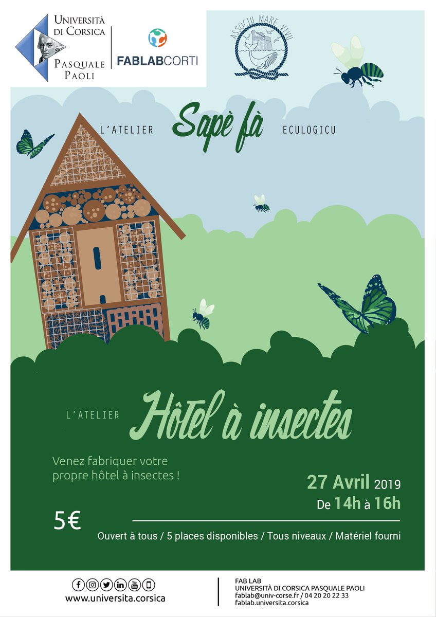 Aujourd'hui à <a href="/CPIEARINASCITA/">CPIE A RINASCITA</a>,le Festival des alternatives vous permet de rencontrer plein d'associations partenaires ! Notamment Mare vivu @CorSeaCare quì animera un atelier samedi prochain pour fabriquer son hôtel à insectes !