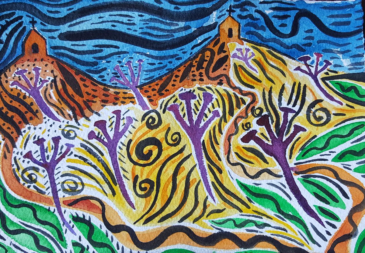 Helen Wilde's art for Easter celebrating Torin Brown's walk to Santiago.<a href="/thecamino_org/">TheCamino.org</a> <a href="/HelloHerneBay/">Hello Herne Bay</a> @