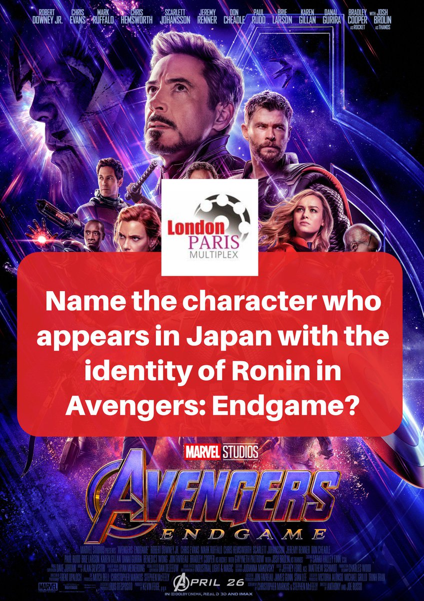 LondonParisKol's tweet photo. #CONTEST ALERT!
Win free couple movie tickets for Avengers: Endgame at #LondonParis Multiplex by answering the question given below!
Hurry!
Get. Set. Go!
#Kolkata #AvengersEndgame #AvengersEndgametickets #Avengers #contestalertindia #ContestIndia #ContestEntry #Contestaltert https://t.co/8ydBYiarSY