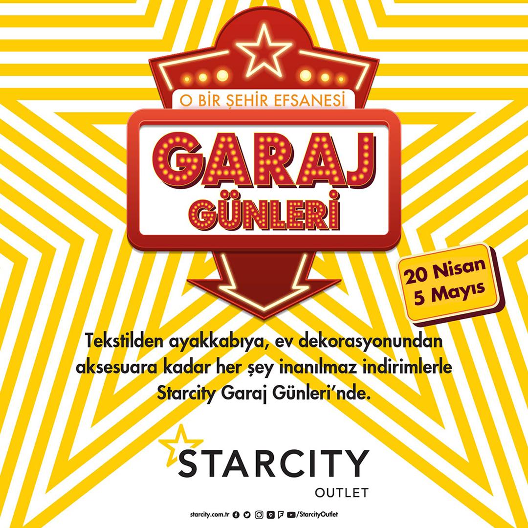 Dört gözle beklediğimiz Garaj Günleri sonunda geldi. Özel fırsatlı, bol  çeşitli ürünlerimizle sizleri bekliyoruz. Hayat bilikte güzel! #garajgünleri Starcity Outlet #büyük #indirim #fırsat #kaçmaz