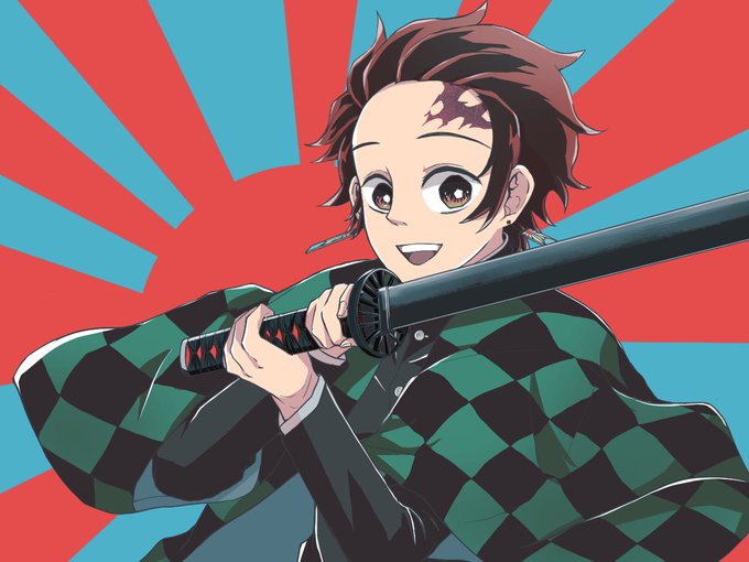 やなぎさんがTwitterに投稿した竈門炭治郎(鬼滅の刃)のイラスト。